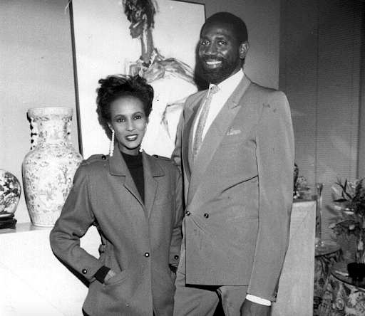 A photo of Spencer Haywood (right) with his then wife Iman